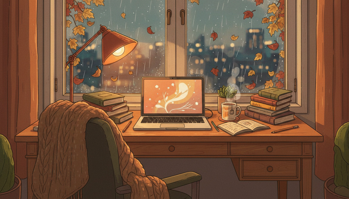 illustration style fall wallpaper for mac