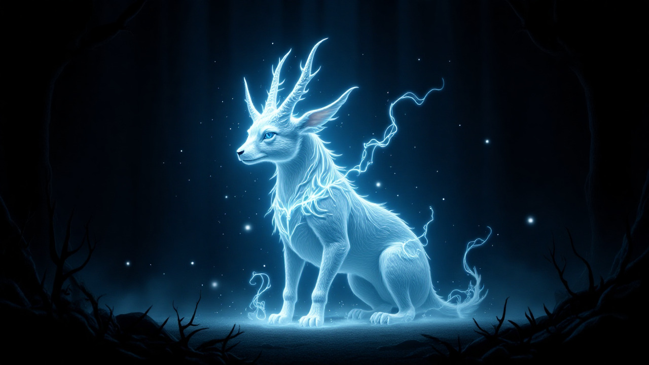 Expecto Patronum glowing blue patronus wallpaper for OLED screens