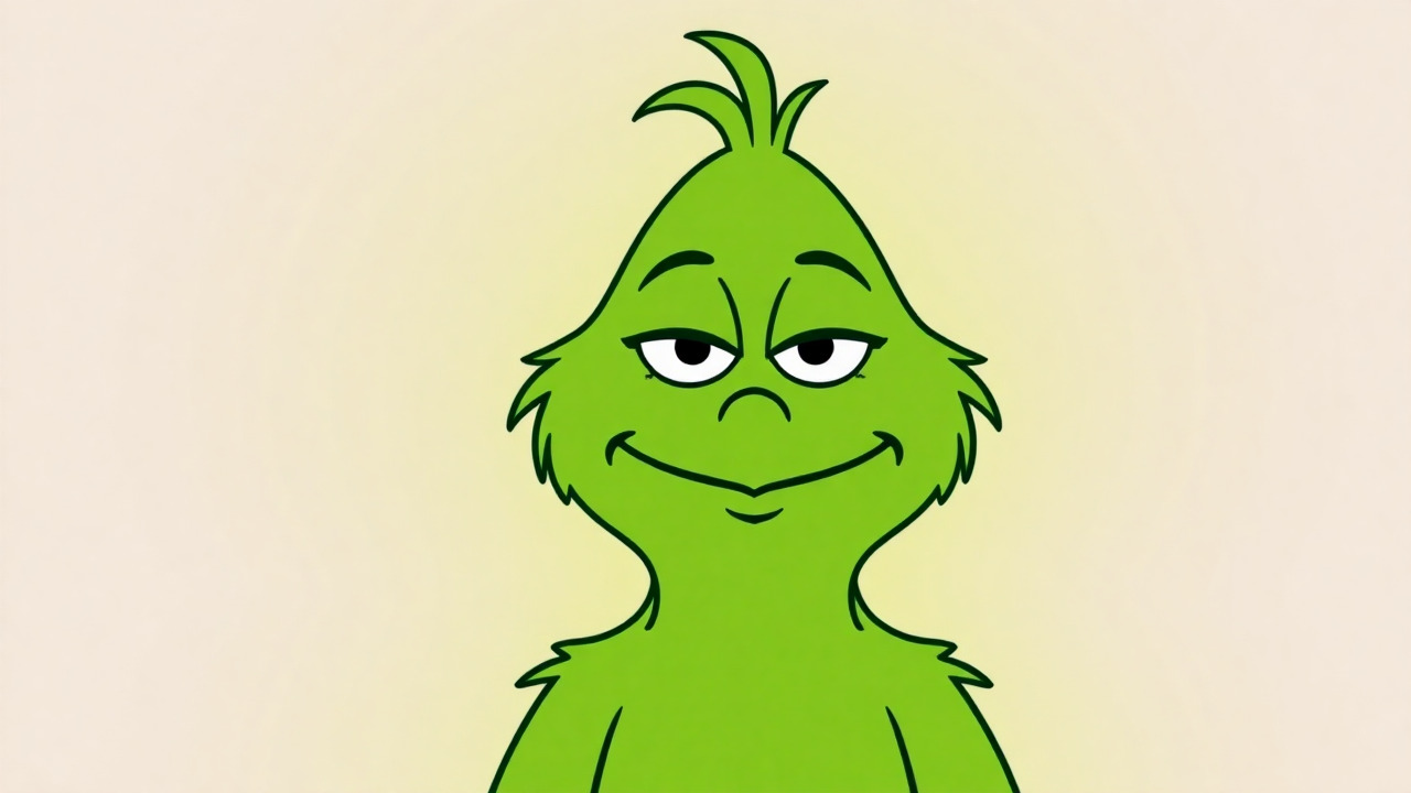 Aesthetic minimalist green Grinch vector wallpaper