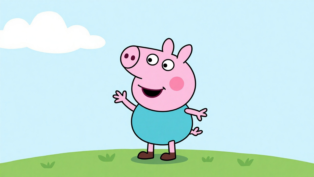 Aesthetic minimalist Peppa Pig wallpaper in pastel tones