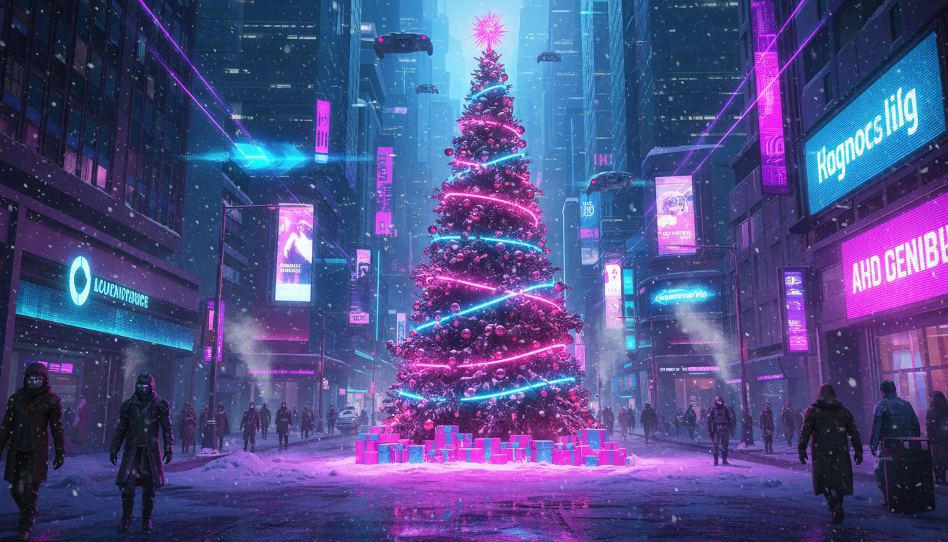 neon christmas tree wallpaper for mac