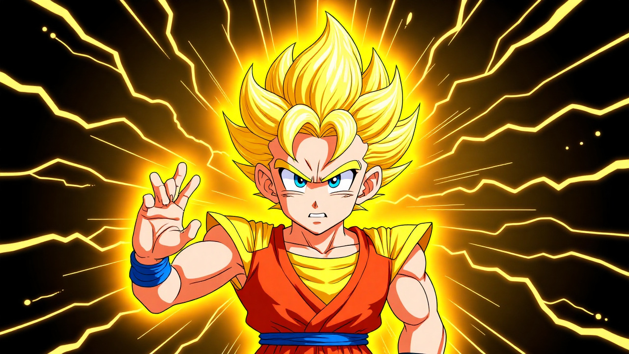 High energy Super Saiyan Goku wallpaper with glowing aura