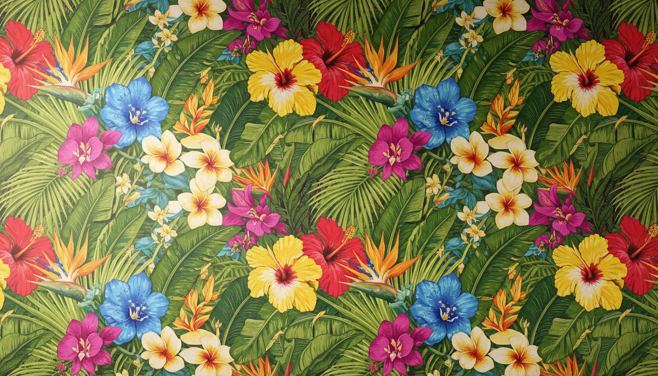 tropical floral wallpaper