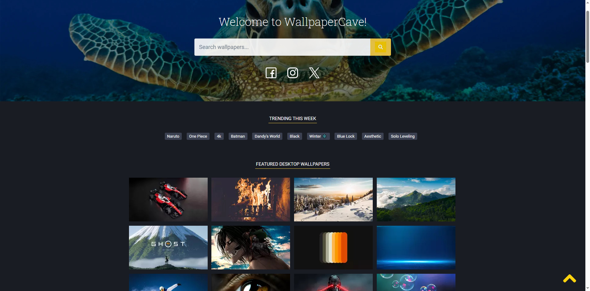 WallpaperCave website interface for Grinch wallpapers