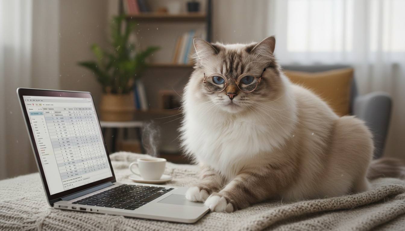 work ragdoll cat photo