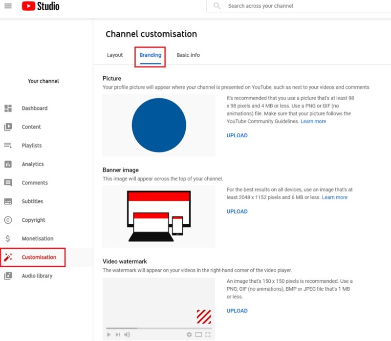 ajouter filigrane youtube