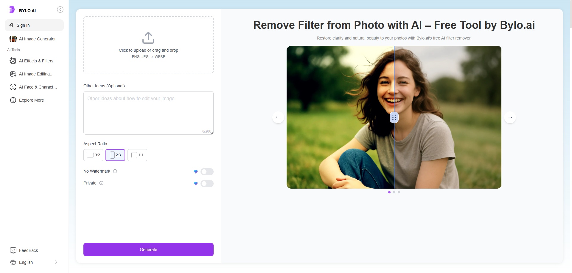 bylo ai filetr remover