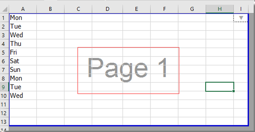 excel remove page 1 watermark