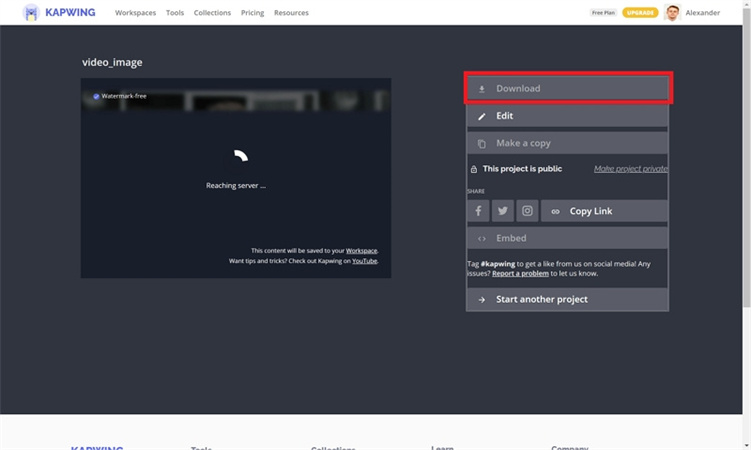 kapwing supprimer le filigrane