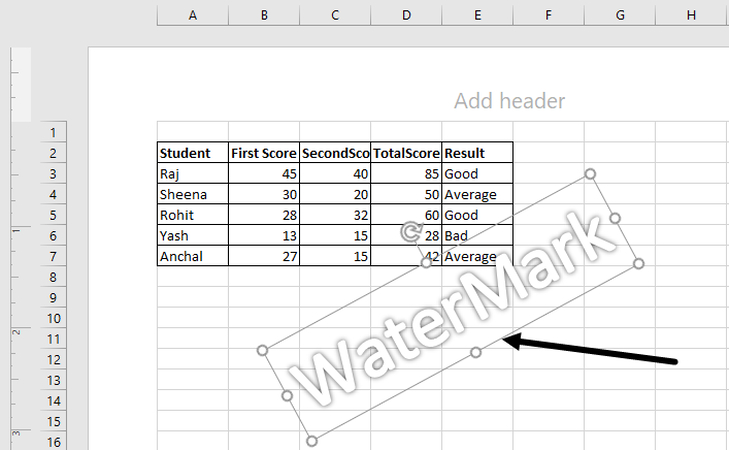 how to remove watermark in excel