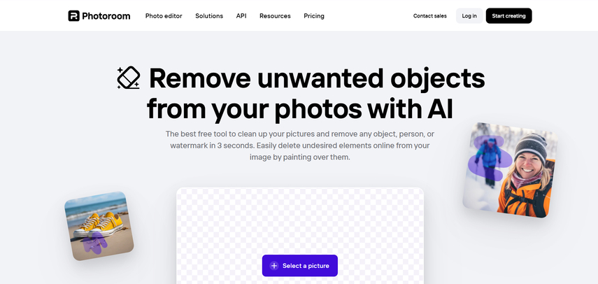 clean images using photoroom manually