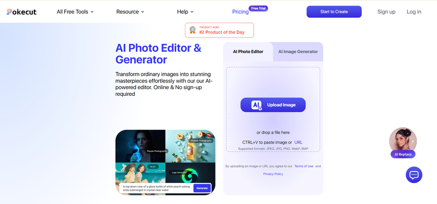 pokecut remove glare photo online free