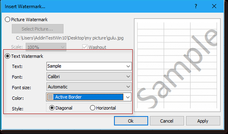 remove page 1 water mark excel