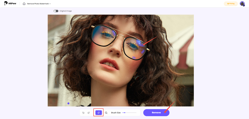 select glare from photo online