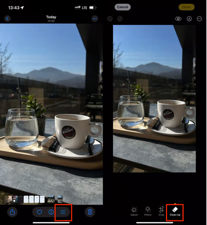Retouch/Erase 도구 선택하기