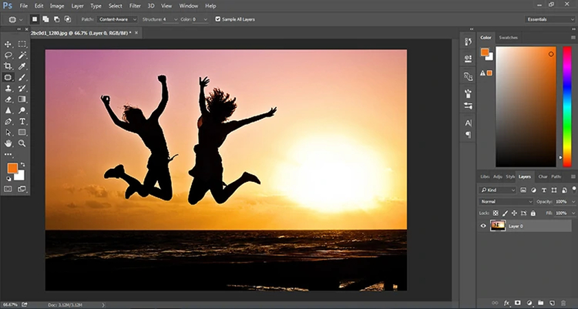 고급 편집을 위해 포토샵에서 이미지 열기 단계 1