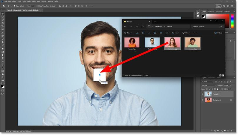 포토샵에서 사진 불러오기 단계 1