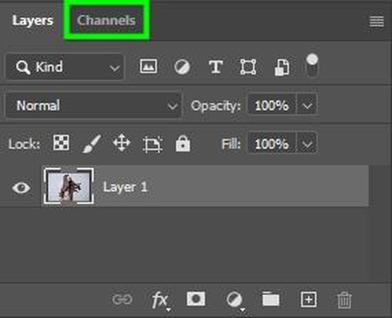그림자 제거를 위해 채널 패널 열기 단계 2