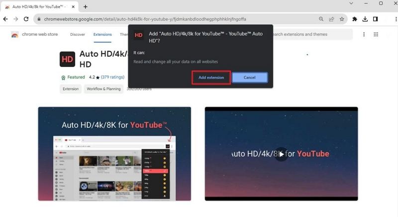 add youtube auto quality extension