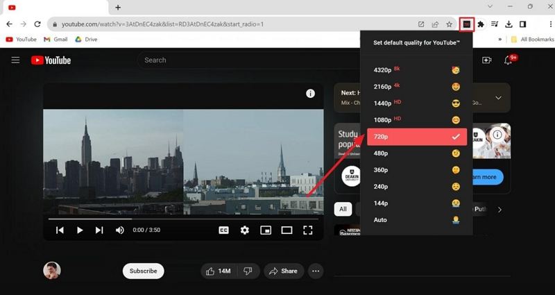 change youtube video quality with chrome extension