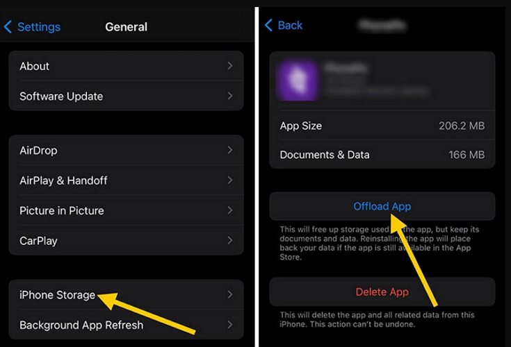 iPhone에서 앱 오프로드