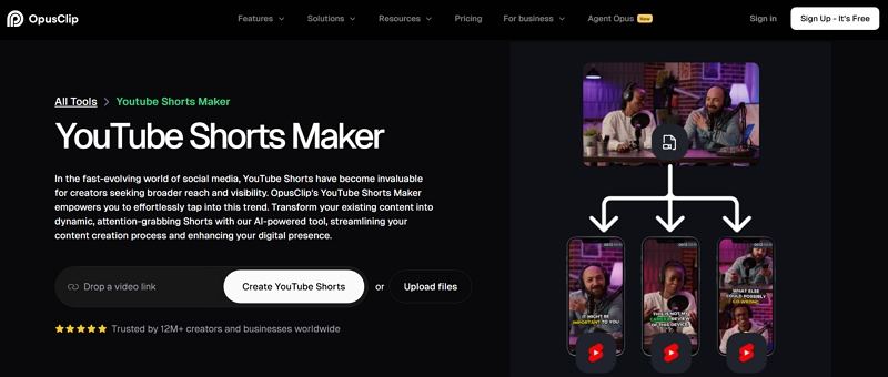 opus generador ai de shorts youtube