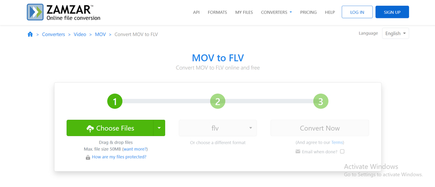 online mov to flv converter with email option
