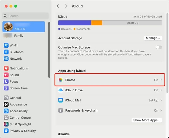 turn on icloud photos to start merging