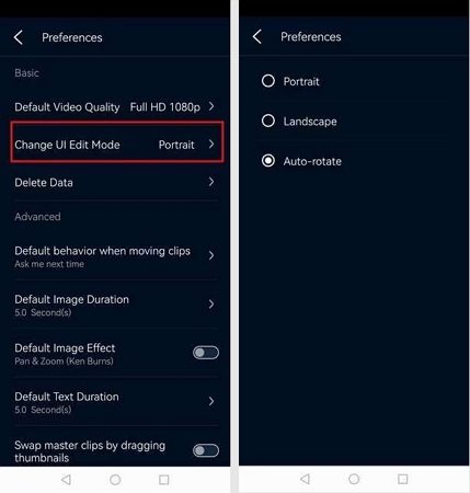 change ui edit mode in powerdirector