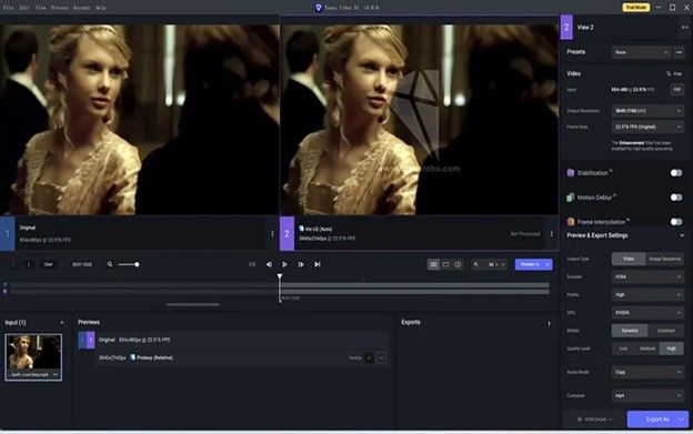 export enhanced video from topaz video ai