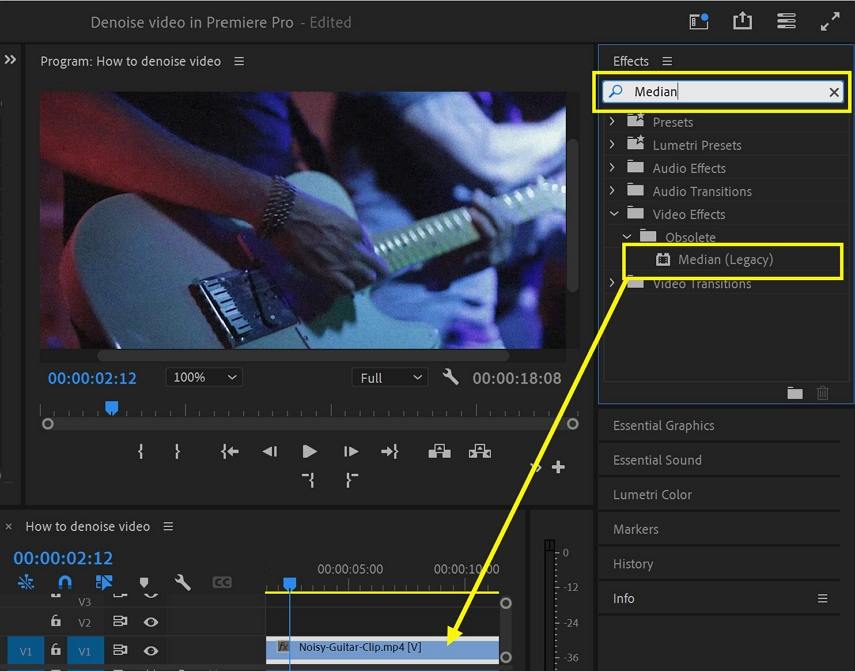 remove video grainy in premiere