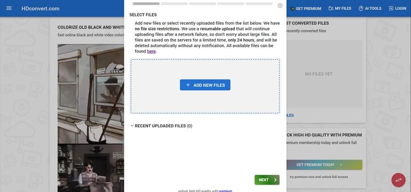 hdconvert colorize black and white video online free