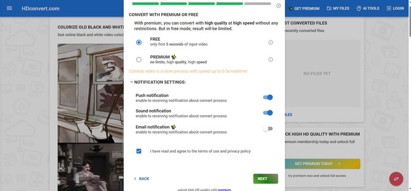 hdconvert colorize video online free