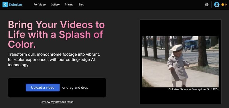convert black and white video to color online free