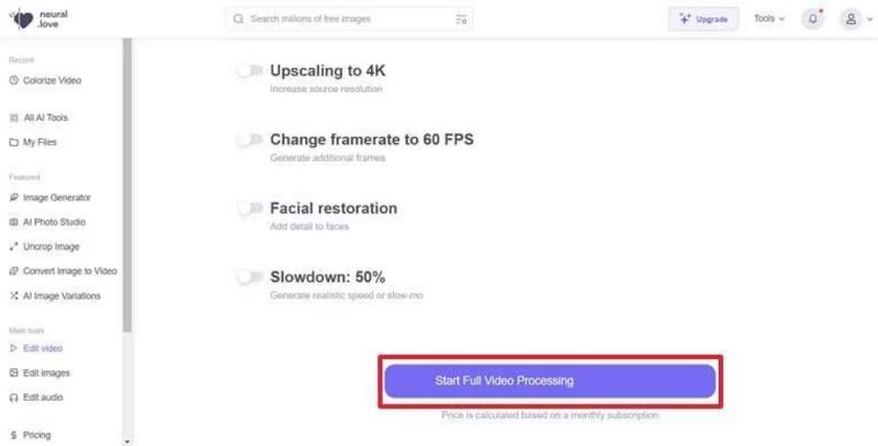 neural love colorize black and white video online