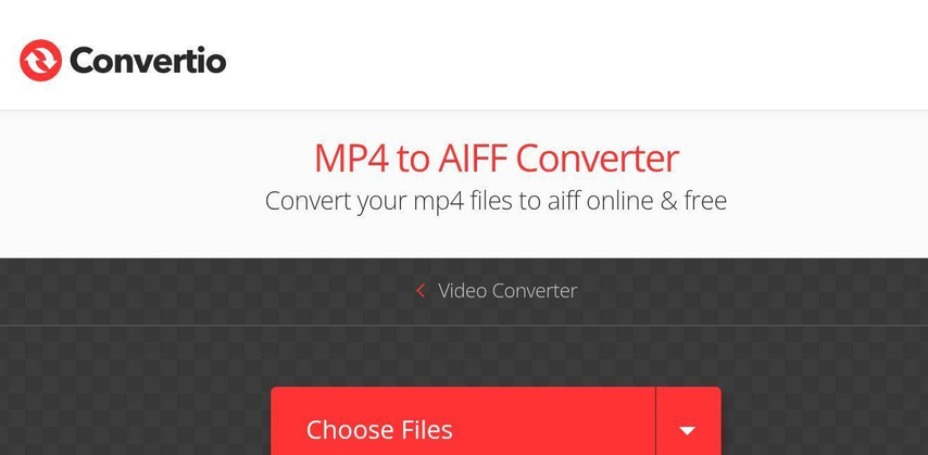 Convertio online file converter for MP4 to AIFF