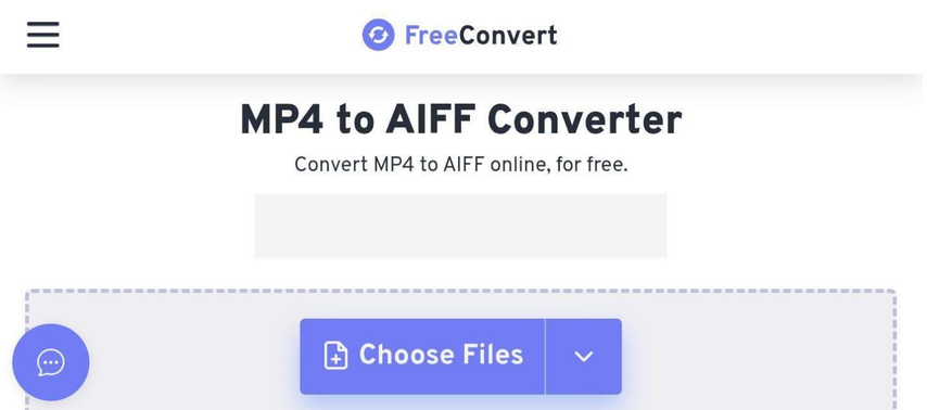 FreeConvert MP4 to AIFF converter page