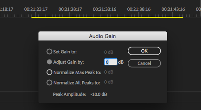 adobe premiere pro normalize