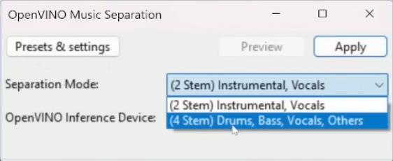 2 stem instrumental vocals