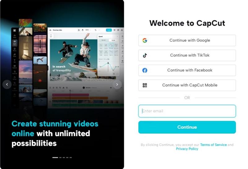 login to capcut noise reduction web