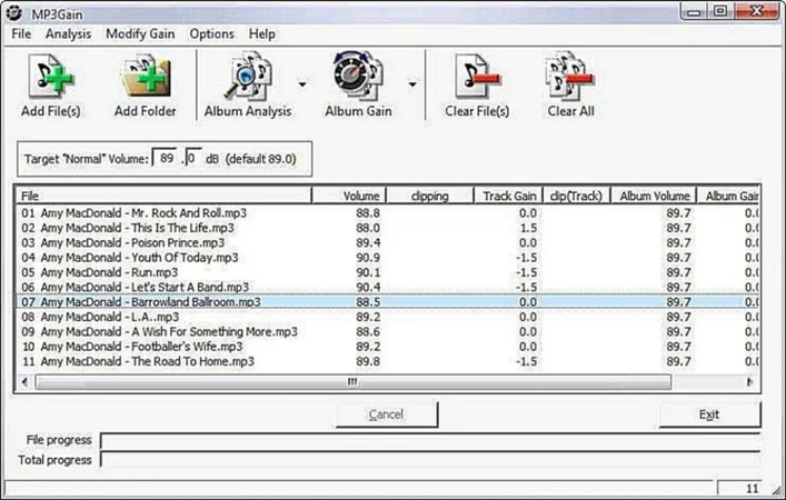 mp3gain normalize audio
