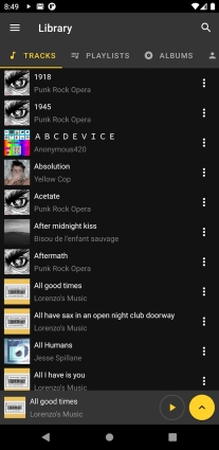 reverse music player tracks