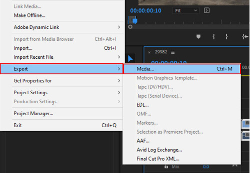 تصدير الصوت فقط في Adobe Premiere Pro