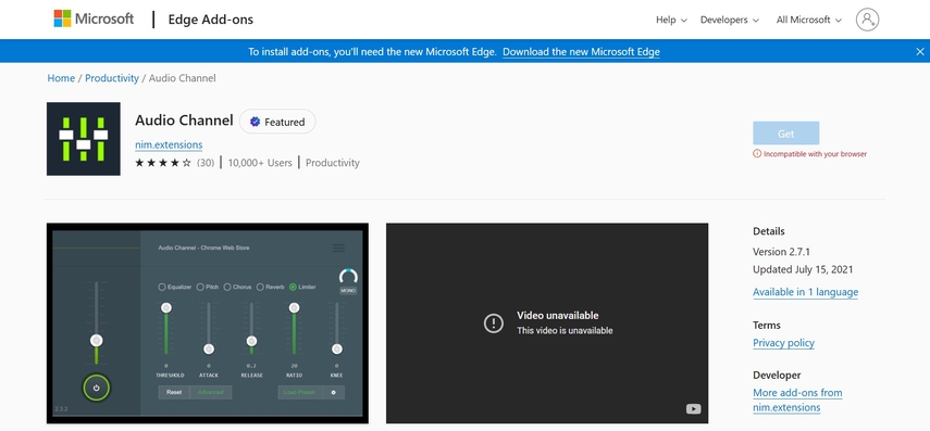 browser tool for stereo sound