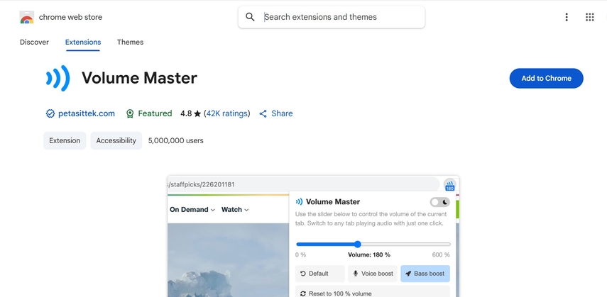 volume master audio booster for chrome