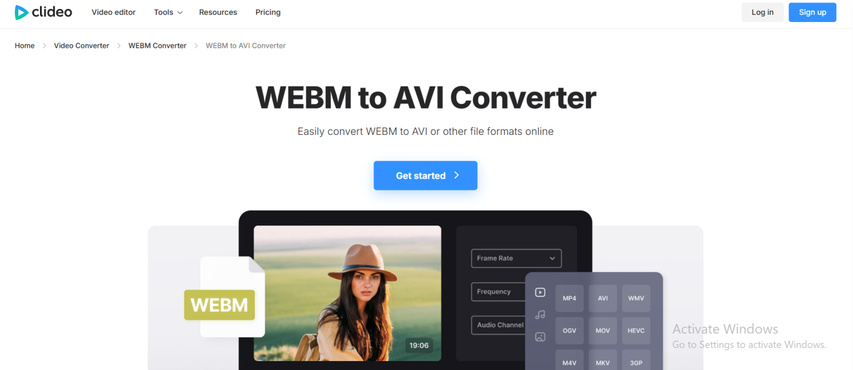 convert and edit webm to avi online