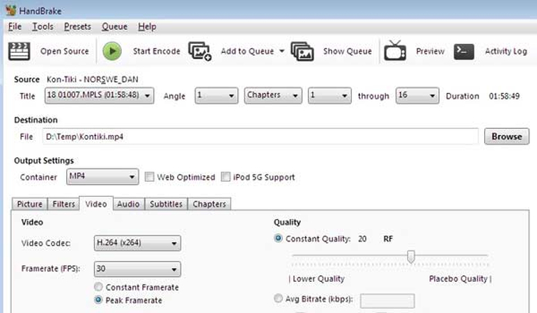 use handbrake to convert mpeg to avi with custom settings