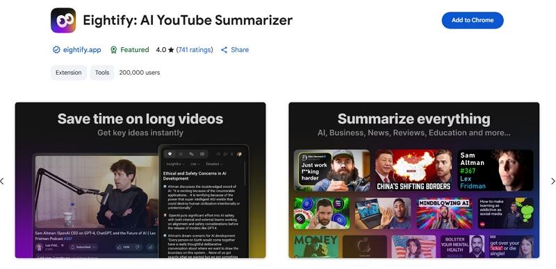 eightify ai youtube summarizer
