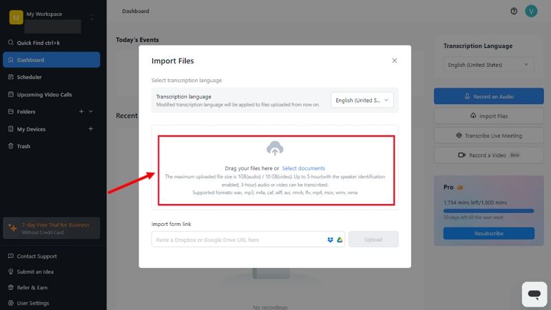 Notta 영상 요약 업로드