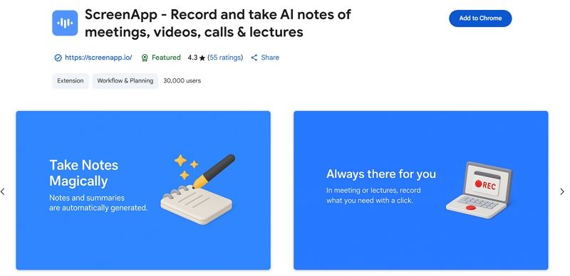 screenapp summarize videos chrome extension